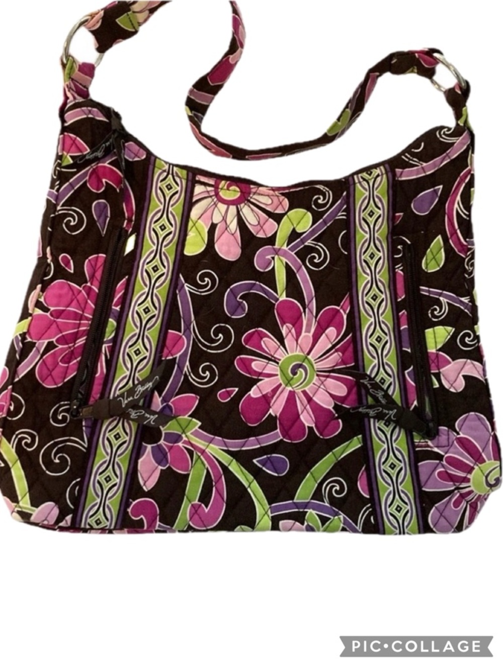 Vera Bradley purple punch shoulder bag purse